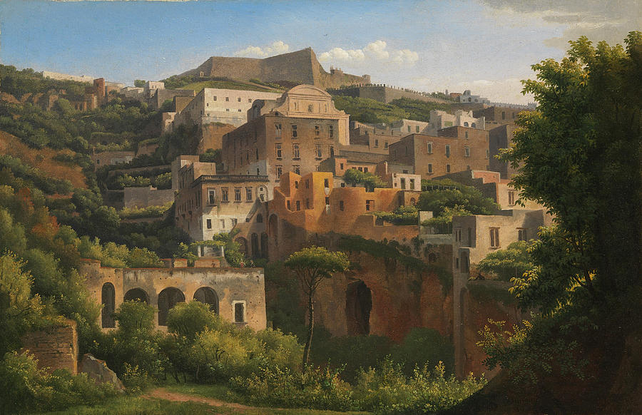 Castel SantElmo from Chiaia. Naples Painting by Alexandre-Hyacinthe Dunouy