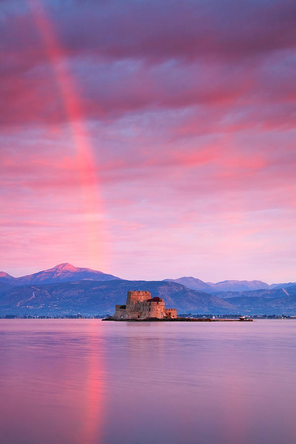 Castle Photograph - Castle And A Red Rainbow by Milan Gonda
