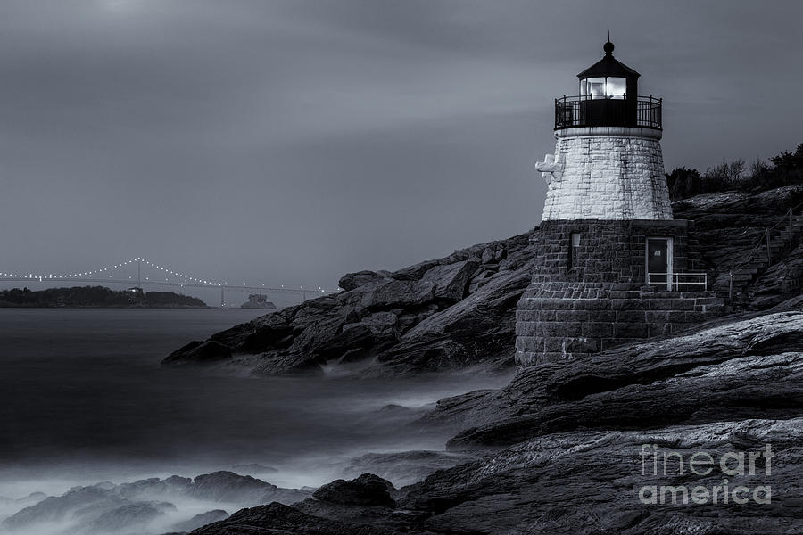 Castle Hill Lighthouse bw Photograph by Jerry Fornarotto