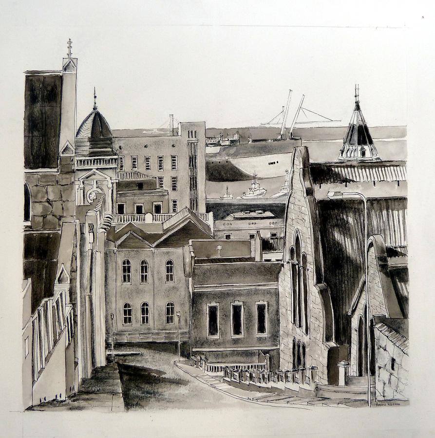 Architecture Drawing - Castle Hill by Theresa Hardman