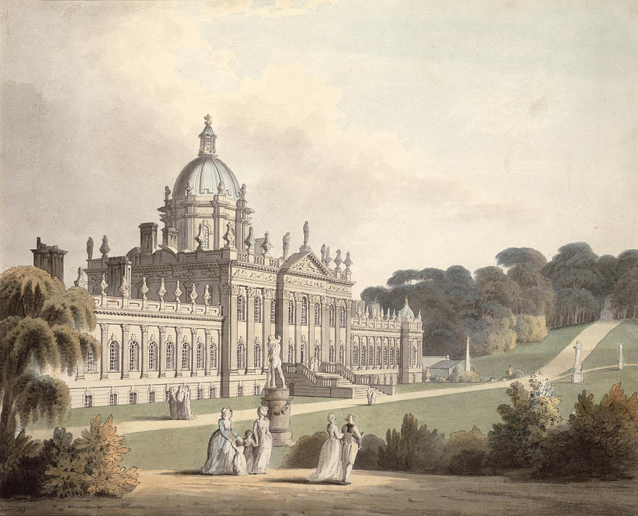 Statue Painting - Castle Howard by Francis Nicholson