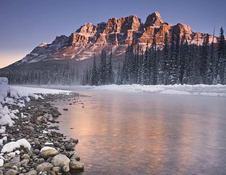 Castle Mountain Photograph - Castle Mountain and the Bow River by Richard Berry Castle Mountain Photograph - Castle Mountain and the Bow River by Richard Berry