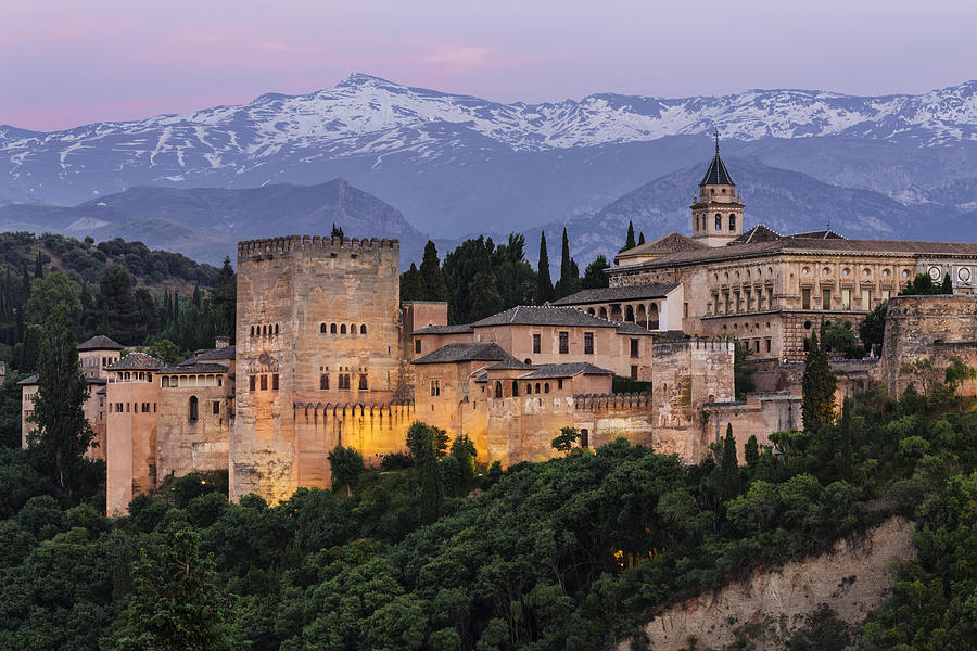 Castle on hilltop, Granada, Andalusia, Spain Photograph by Pixelchrome Inc