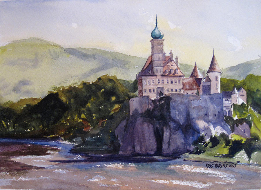 Castle on the Danube Painting by Kris Parins