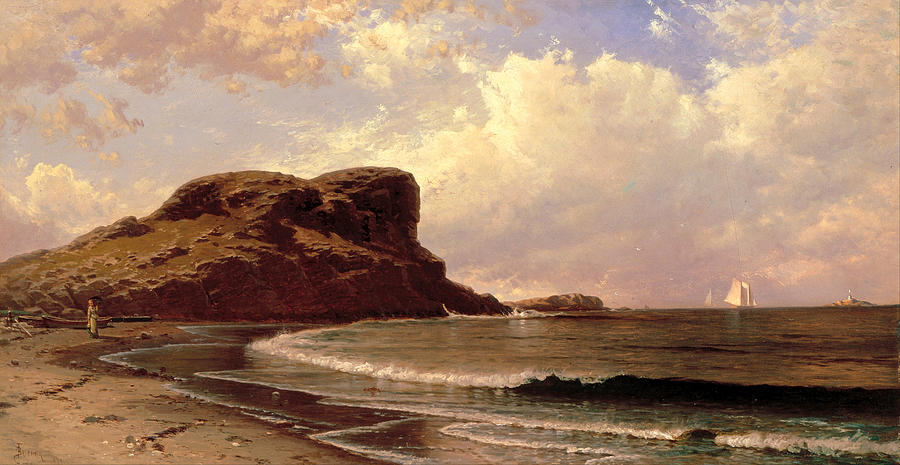Castle Rock. Nahant. Massachusetts Painting by Alfred Thompson Bricher