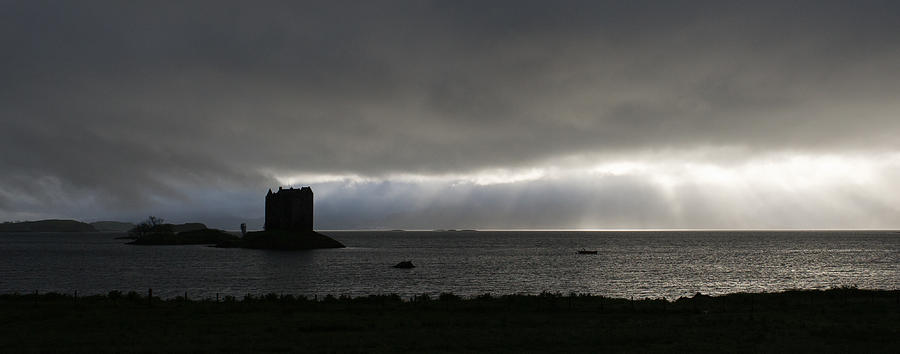 Castle Stalker moody panorama Photograph by Gary Eason