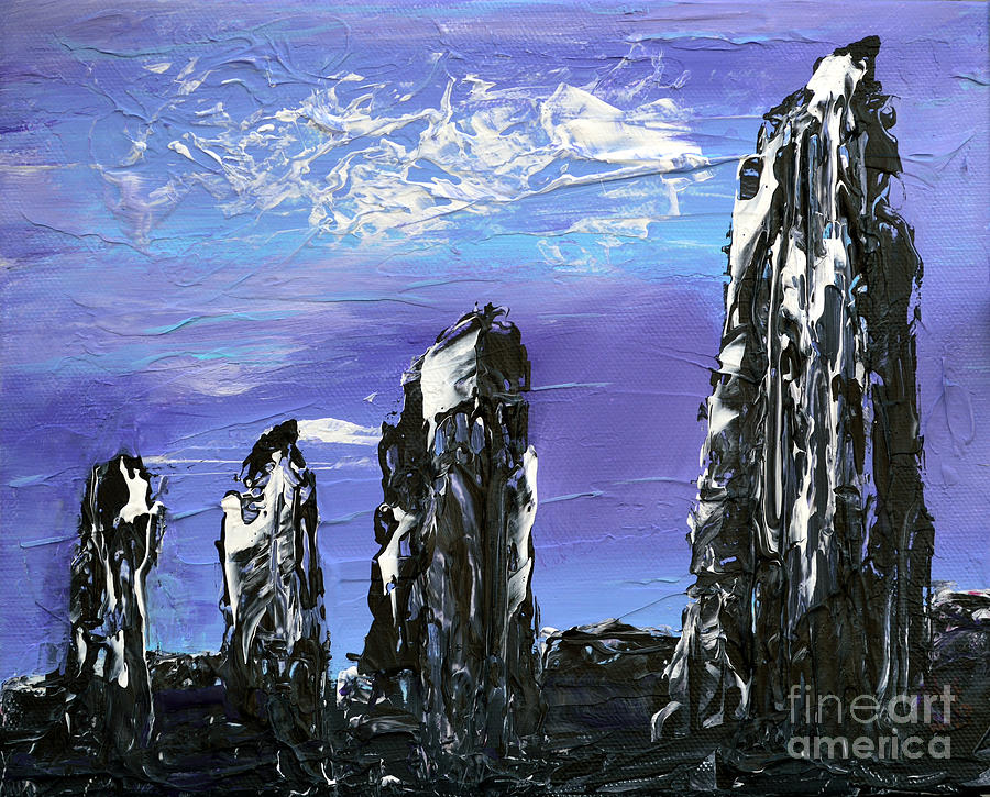 Castlenalact Standing Stones Painting by Alys Caviness-Gober