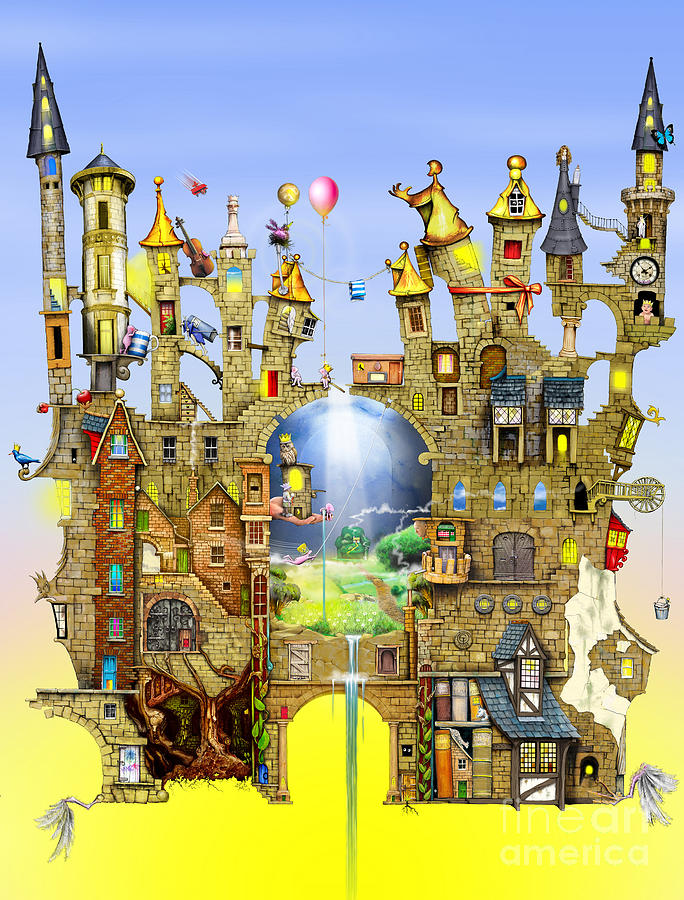 Castle Digital Art - Castles in the Air  by MGL Meiklejohn Graphics Licensing
