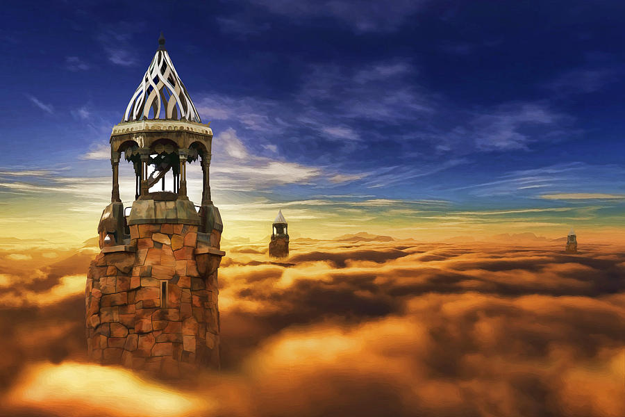Castles in the Sky Painted Digital Art by Donna Kirby - Pixels