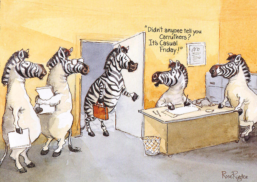 Zebra Painting - Casual Friday by Rose Rigden