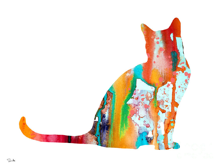 Cat Watercolor Painting - Cat 3 by Watercolor Girl