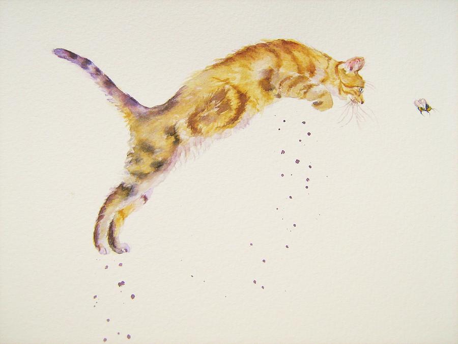 Cat-a-pult Painting by Debra Hall