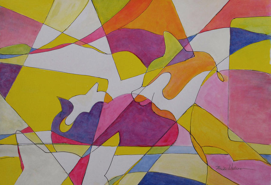 Cat Abstract Painting by Heidi E Nelson