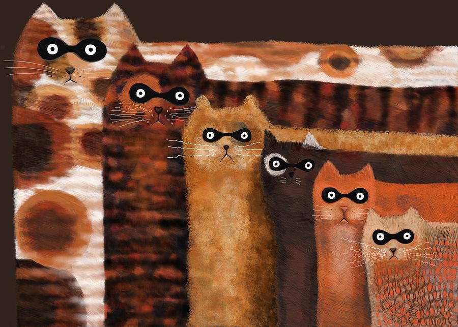 Cat Digital Art - Cat Burglars by Catherine Swenson