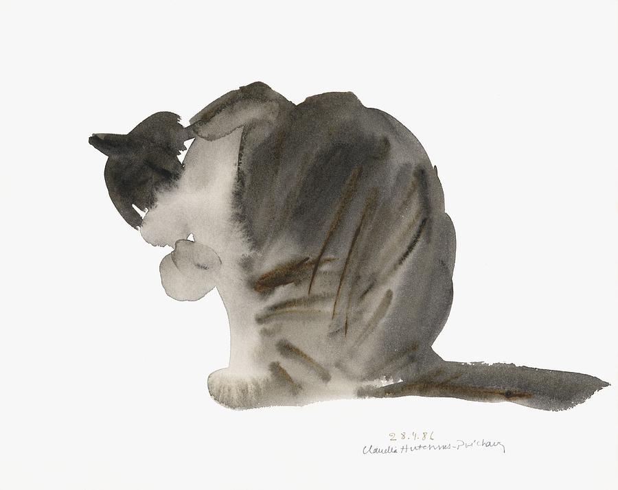 Cat Painting - Cat by Claudia Hutchins-Puechavy