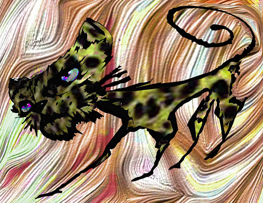Cat coming out Digital Art by Israel Zuniga