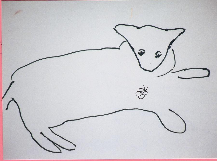 Cat drawing Drawing by AJ Brown