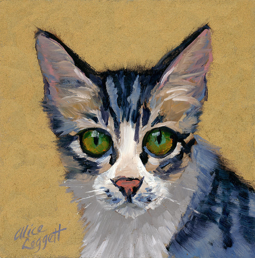 Cat Eyes Painting by Alice Leggett