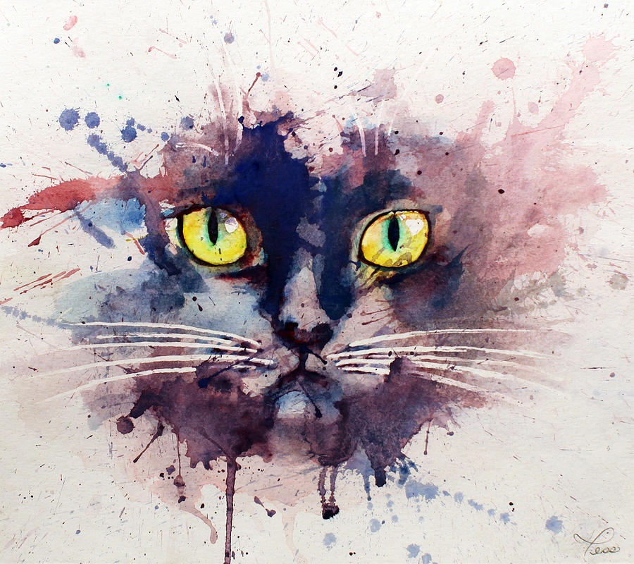 Cat Eyes Painting by Tess Kamban