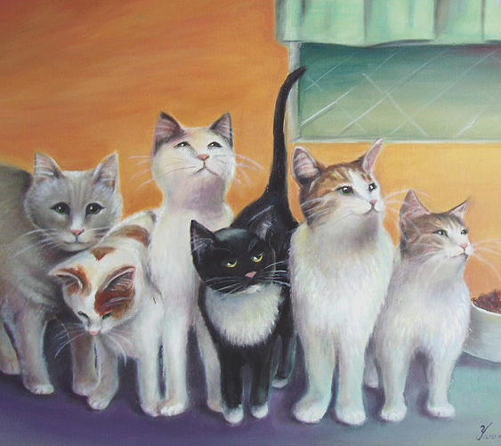 Cat Fraternity Painting by Yvonne Seiwell - Fine Art America