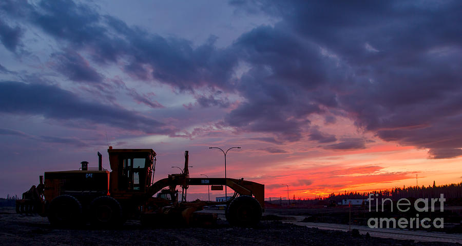 CAT Grader Sunset Silhouette Photograph by Alanna DPhoto