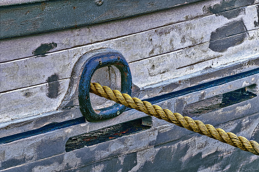 Rope Photograph - Cat Hole and Hawser by Marty Saccone