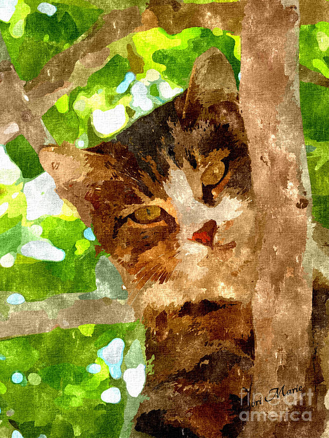 Cat Mixed Media - Cat in A Tree  by Dori Marie Art By Design