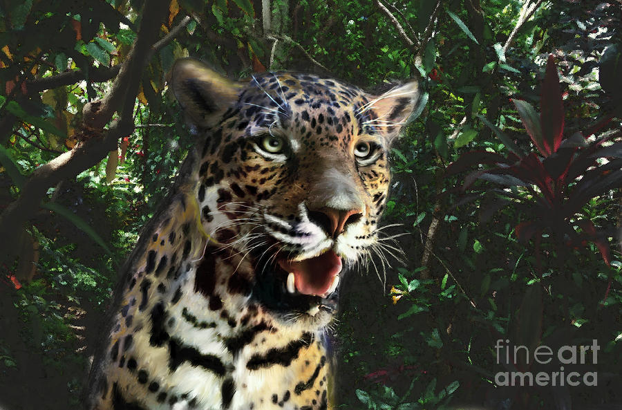 Cat in the Rainforest Digital Art by Lisa Redfern