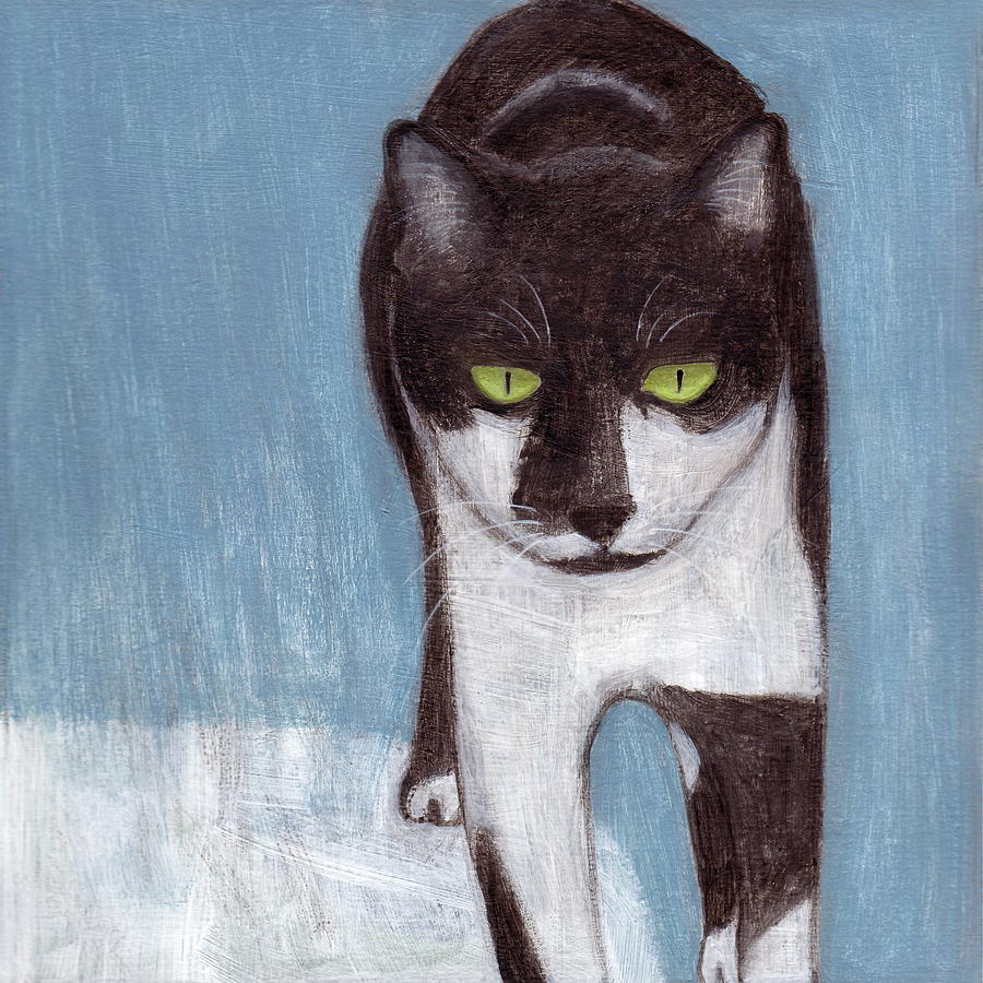 Cat in Winter Painting by Kazumi Whitemoon