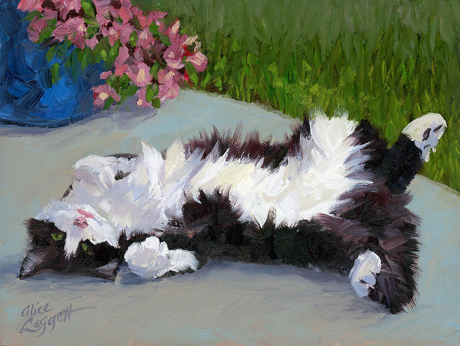 Cat on a Hot Day Painting by Alice Leggett