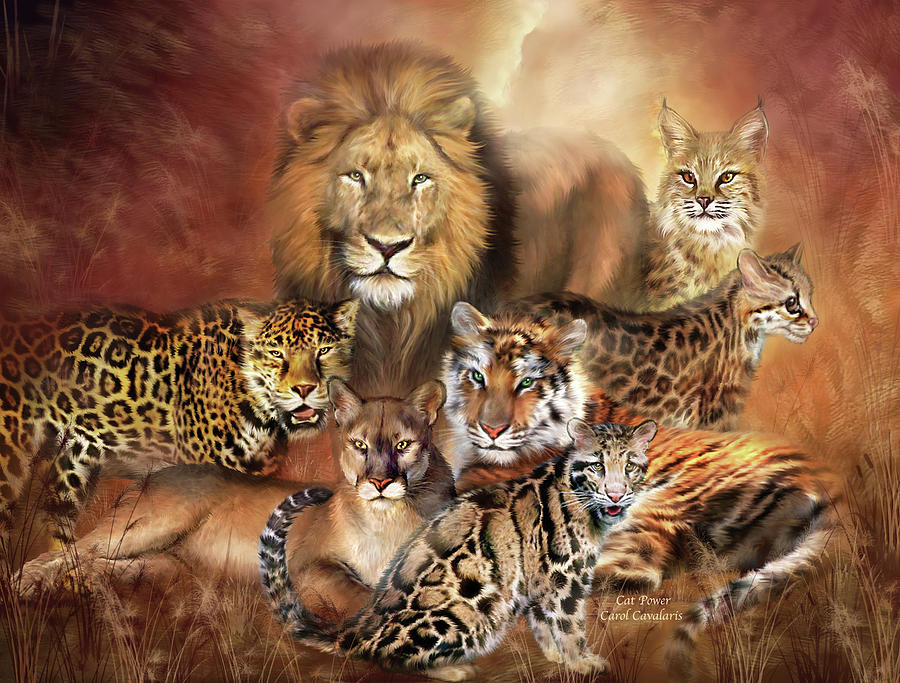 Lion Mixed Media - Cat Power by Carol Cavalaris