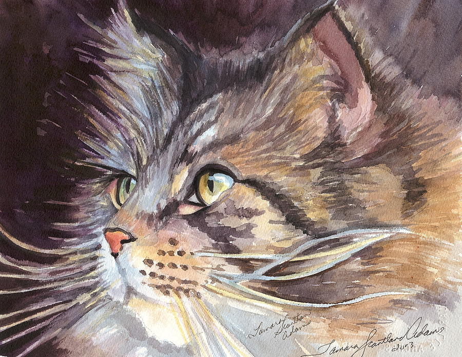 Animal Painting - Cat Profile by Tamara Scantland Adams