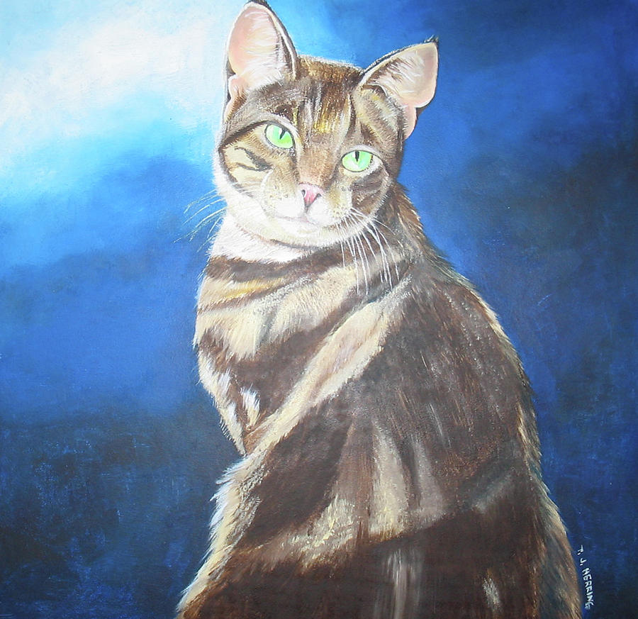 Cat Profile Painting by Thomas J Herring