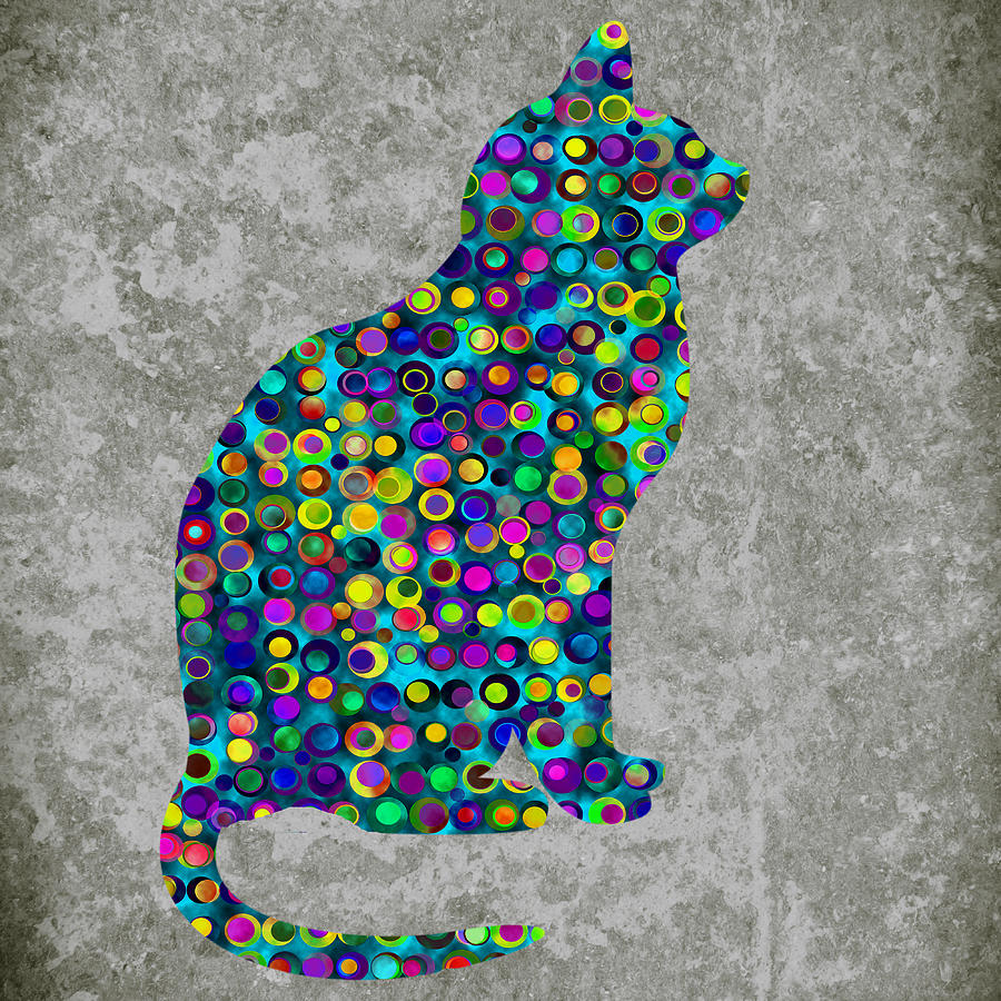 Cat Silhouette digital art Painting by Georgeta Blanaru