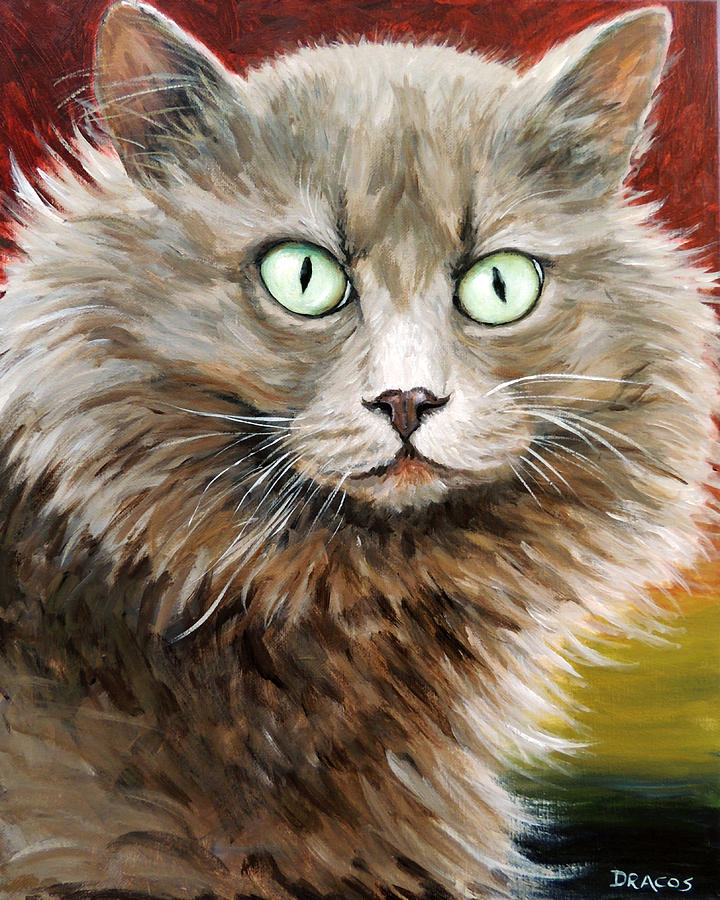 Cat Stare Painting by Dottie Dracos - Fine Art America