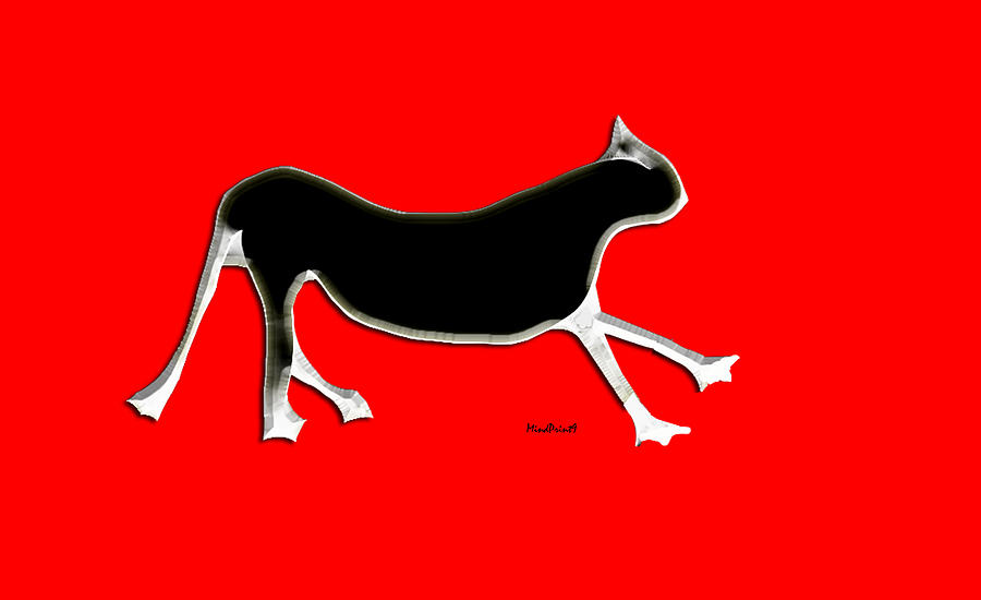 Cat Digital Art - Cat Stride by Asok Mukhopadhyay