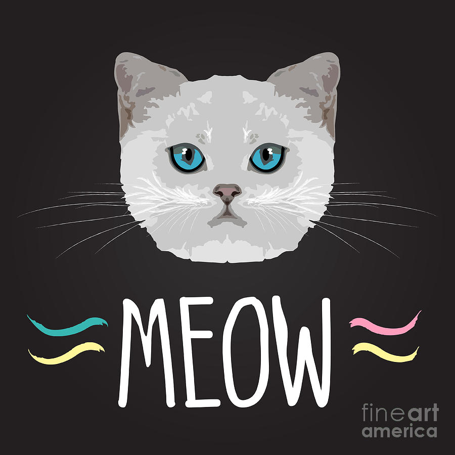 Love Digital Art - Cat Typography T-shirt Graphics by Patterntrends
