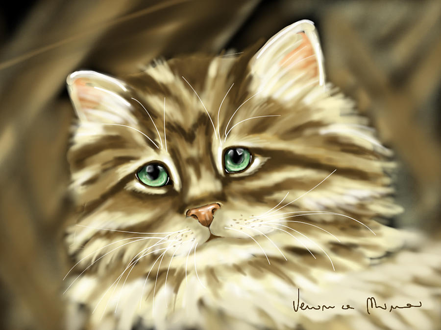 Cat Painting by Veronica Minozzi