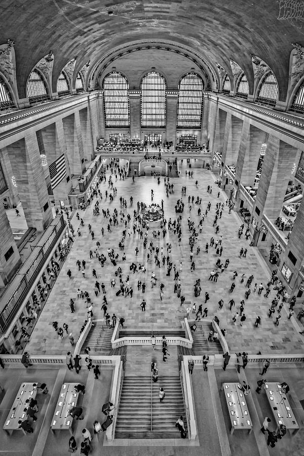 New York City Photograph - Cat Walk At Grand Central Terminal BW by Susan Candelario