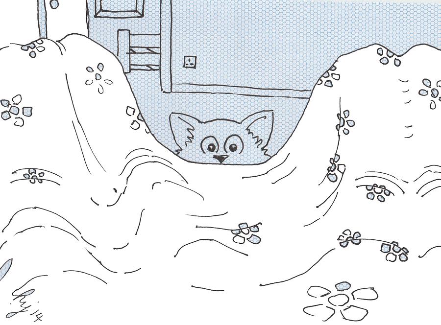 Cat Wants To Get In Bed Cartoon Drawing by Mike Jory
