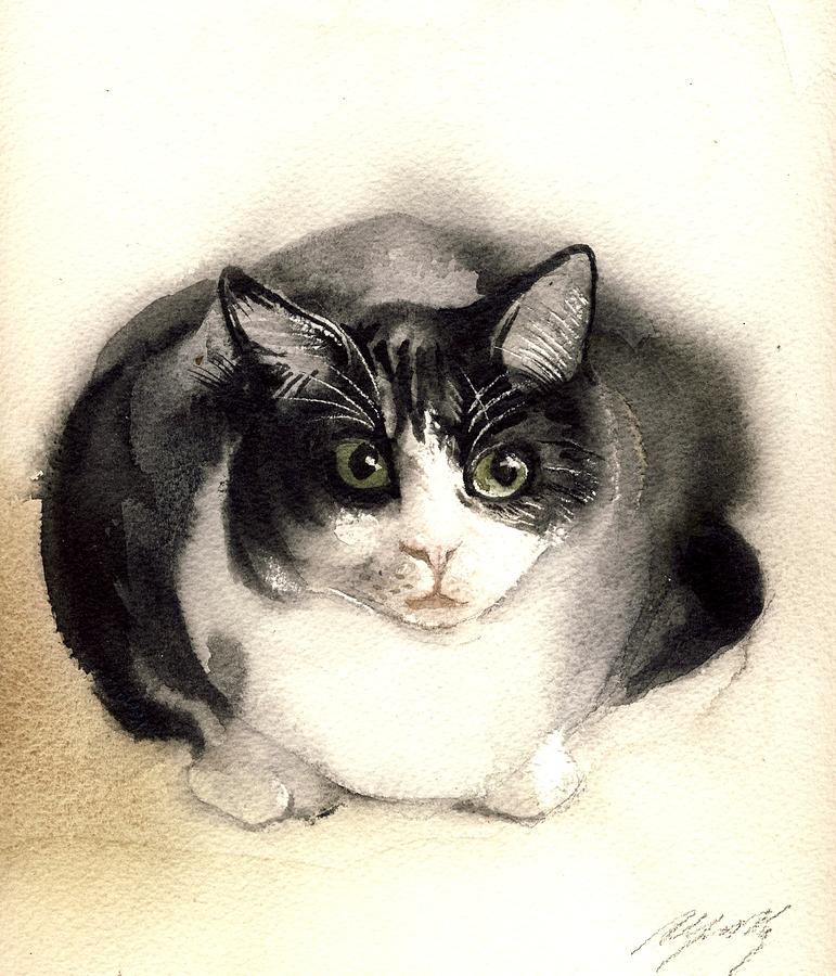 Cat Watercolor Painting by Alfred Ng - Fine Art America