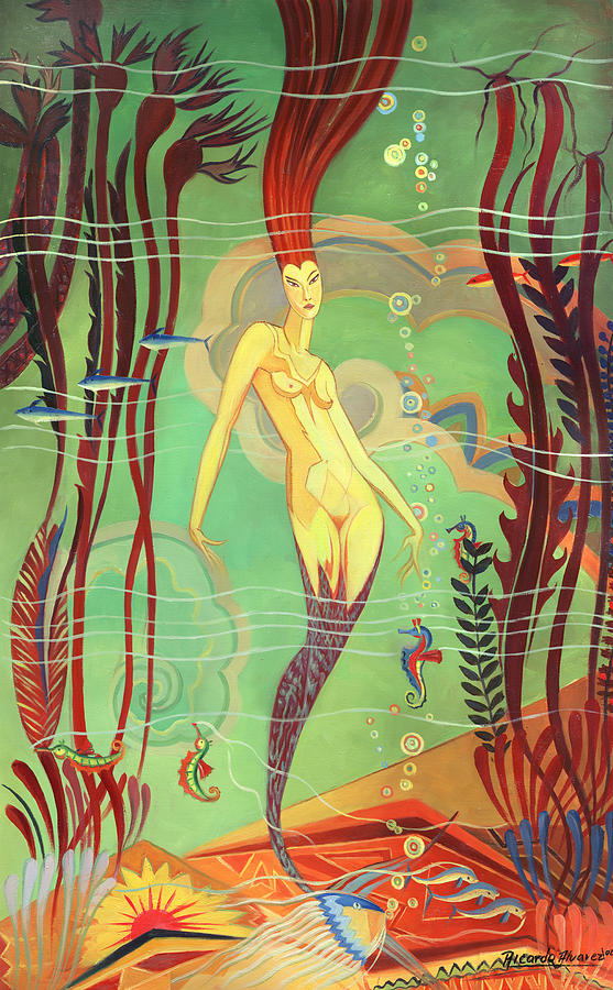 Catalina Island Painting - Catalina Island Mermaid  by Ricardo Alvarez