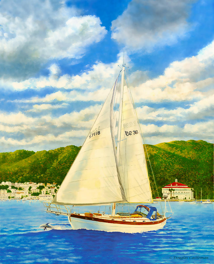 Catalina Island Sailboat Painting by Douglas Castleman