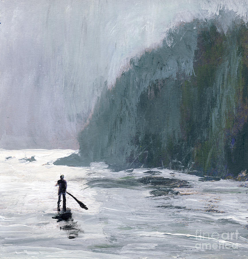 Catalina Paddle Board Painting by Randy Sprout