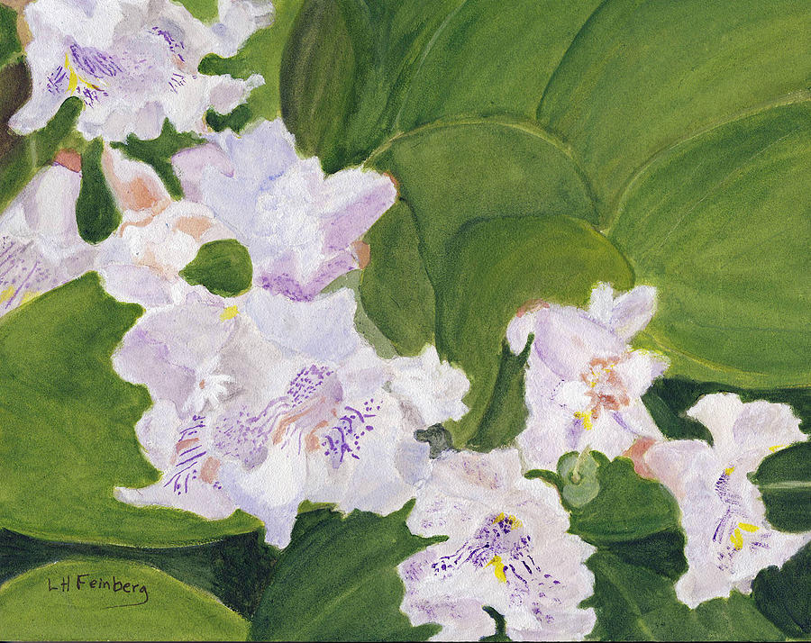 Catalpa Blossoms on Webster Street Painting by Linda Feinberg
