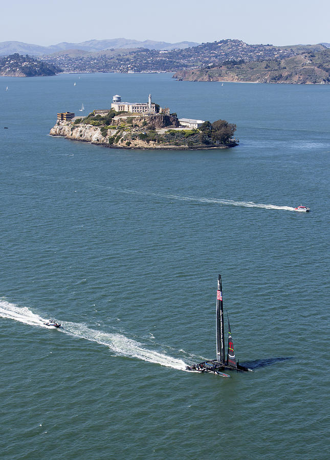 San Francisco Photograph - Catamaran In San Francisco Bay by Dave Cleaveland