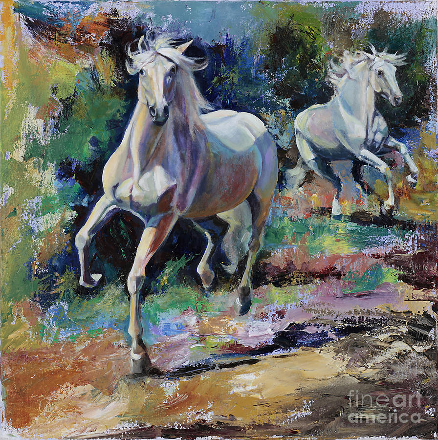 Horse Painting - Catch Me by Tere Goldstein