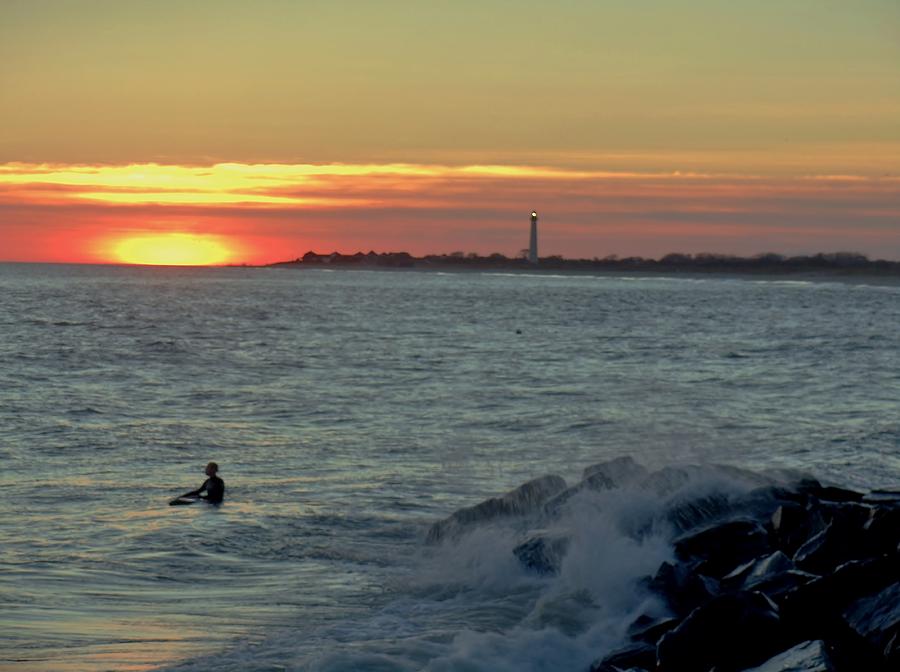 Catching a Wave at Sunset Photograph by Ed Sweeney