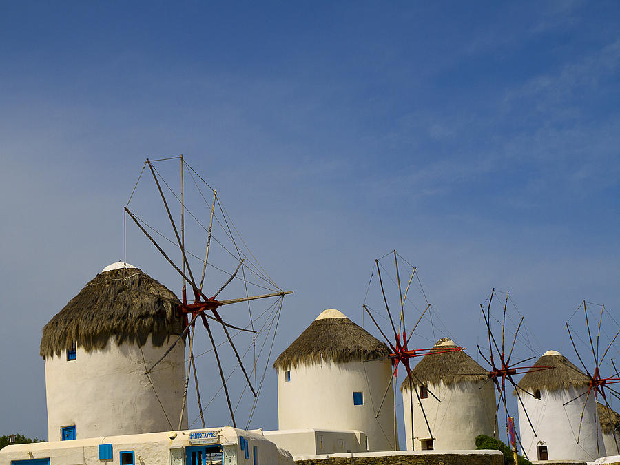 The Evocative Windmills of Greece Photograph by Brenda Kean