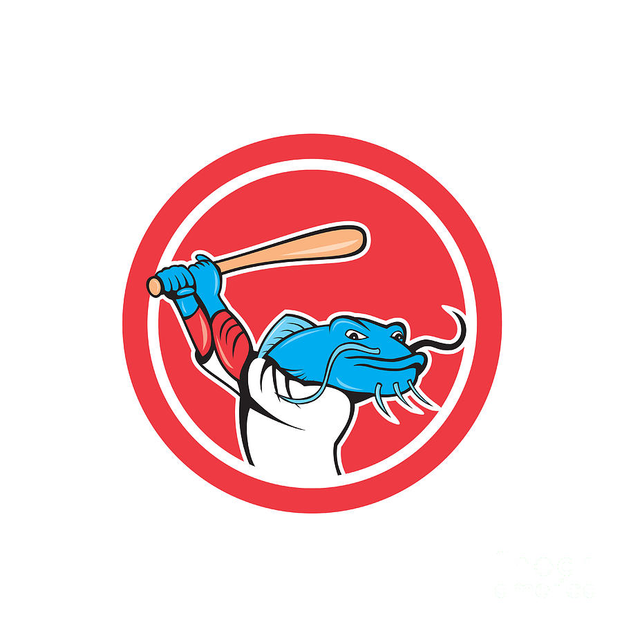 Baseball Player Batting Isolated Cartoon Greeting Card by Aloysius  Patrimonio